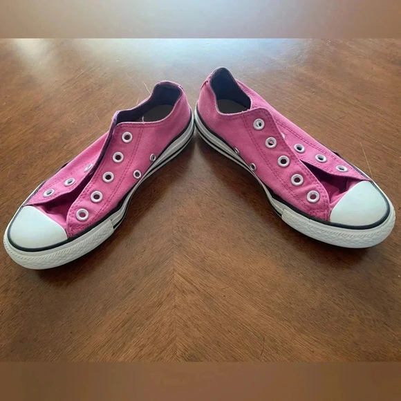 Converse Unisex Low Ankle Sneakers Pink Men’s 4 & Women’s 6 EUC No Laces Clean - Picture 4 of 10
